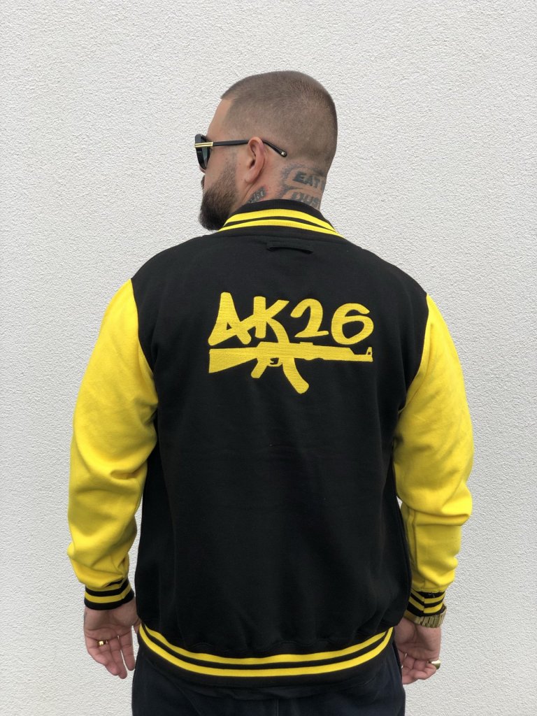 AK26 BLACK YELLOW COLLEGE JACKET