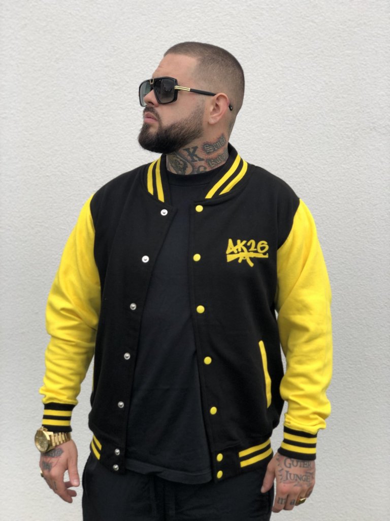 AK26 BLACK YELLOW COLLEGE JACKET